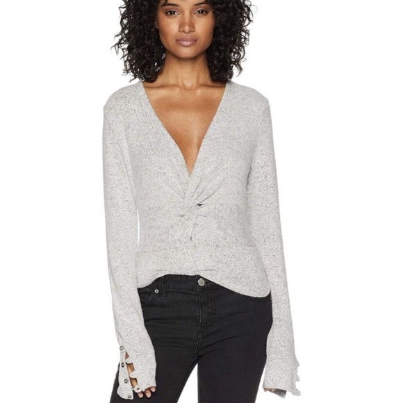 Free People All Types Of Twisted Top Grey Size S - Picture 1 of 9